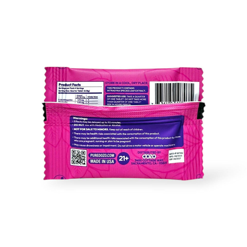 Dozo Perks 7-hydroxymitragynine Euphoria Blend Strawberry Banana 35mg Per Tablet