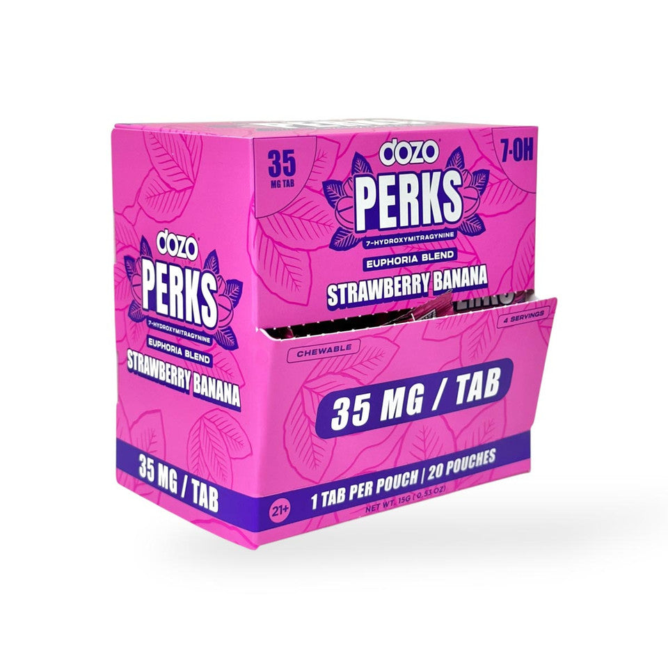 Dozo Perks 7-hydroxymitragynine Euphoria Blend Strawberry Banana 35mg Per Tablet
