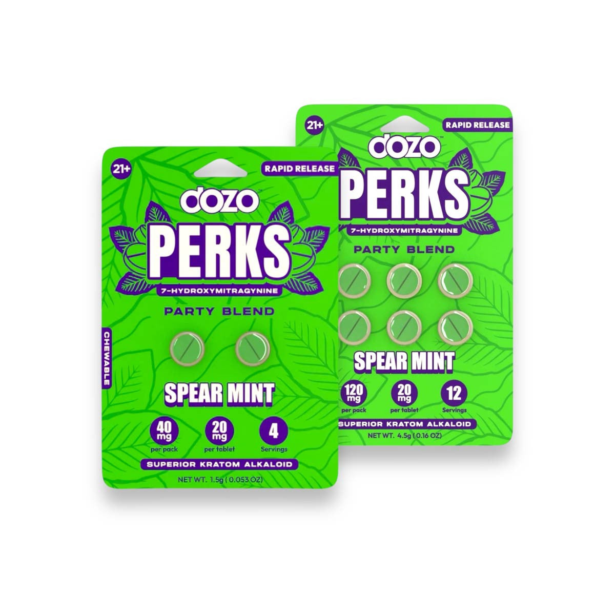 Dozo Perks 7-hydroxymitragynine Party Blend Spear Mint