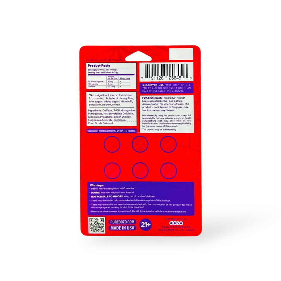 Dozo Perks 7-hydroxymitragynine 20mg Tablets Cherry