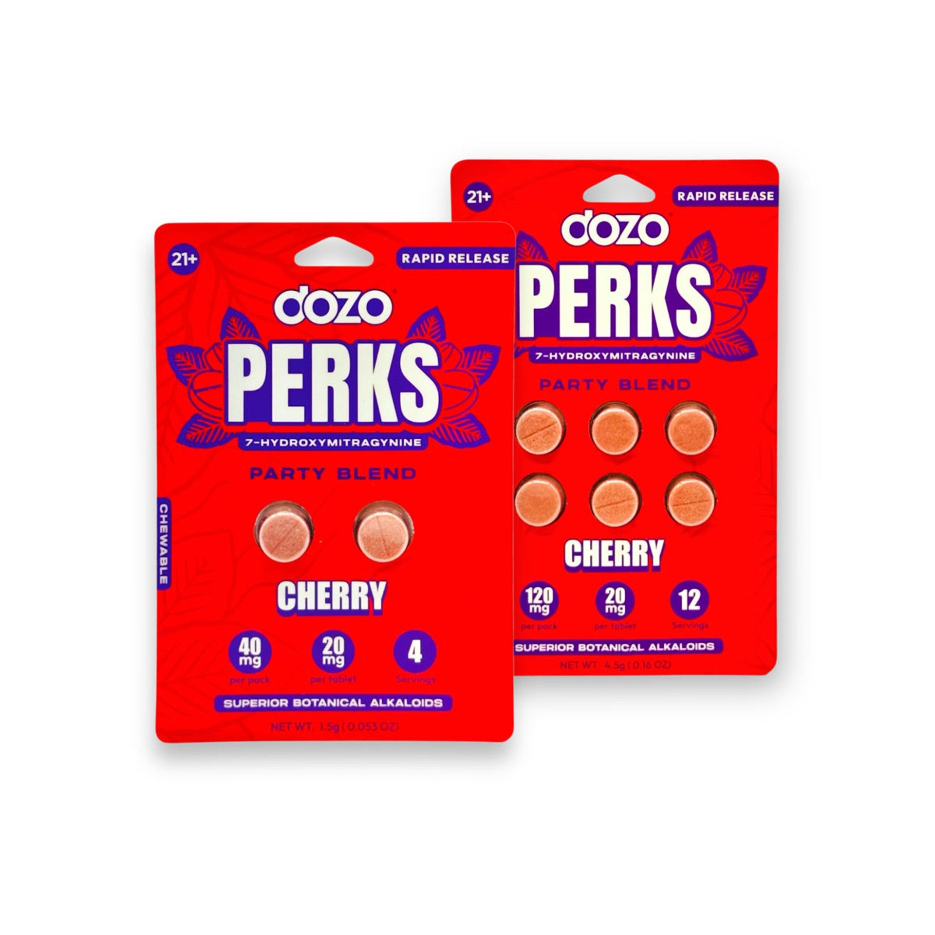 Dozo Perks 7-hydroxymitragynine 20mg Tablets Cherry