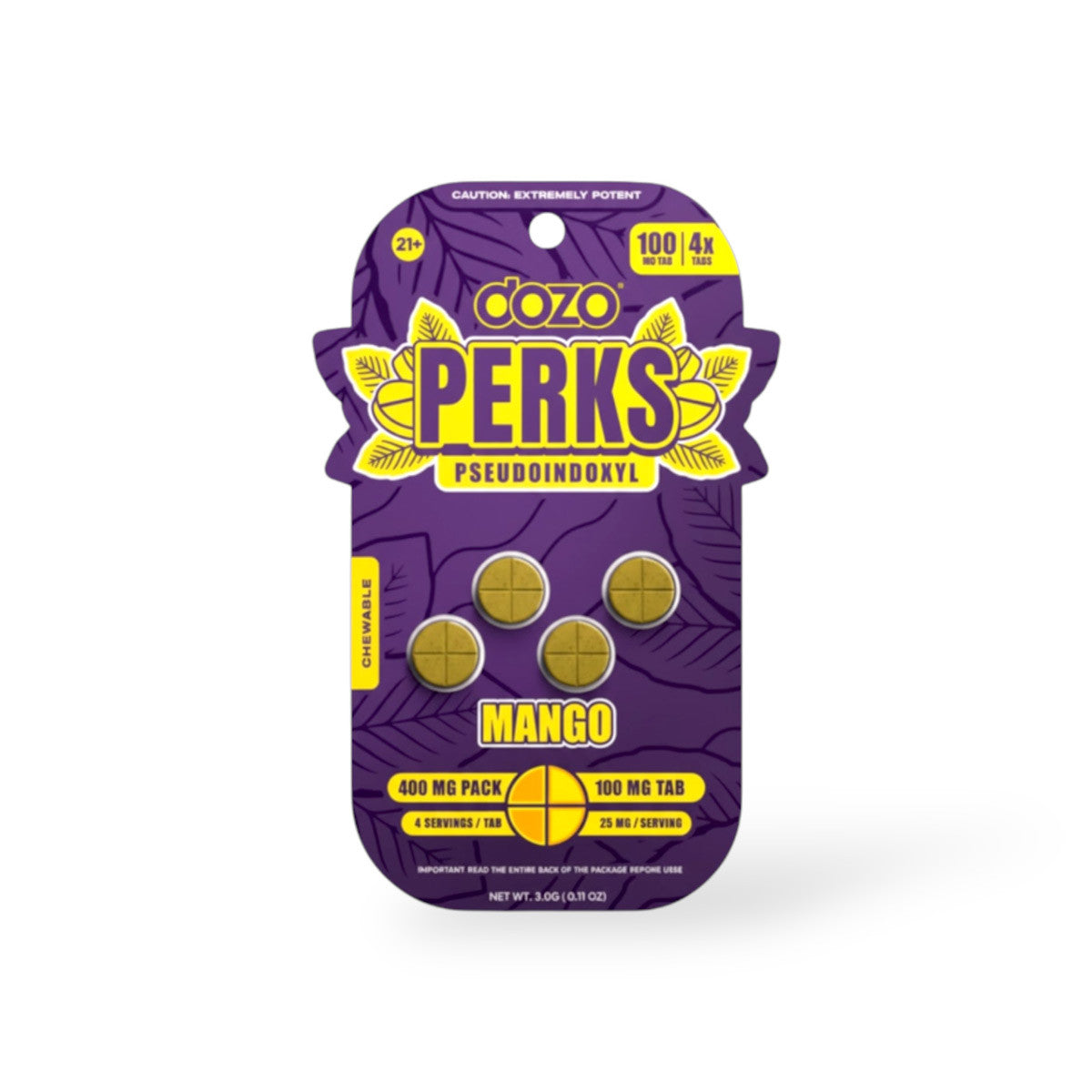 Dozo Perks Extremely Potent Pseudoindoxyl Chewable Tablet Mango 100mg Per Tablet