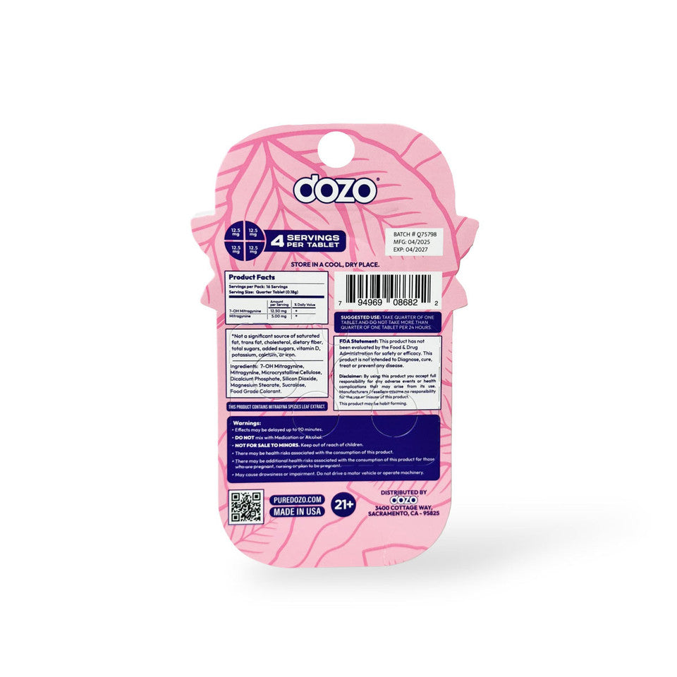 Dozo Perks Maximum Strength 7-OH Mellow Blend Pink Lemonade 50mg