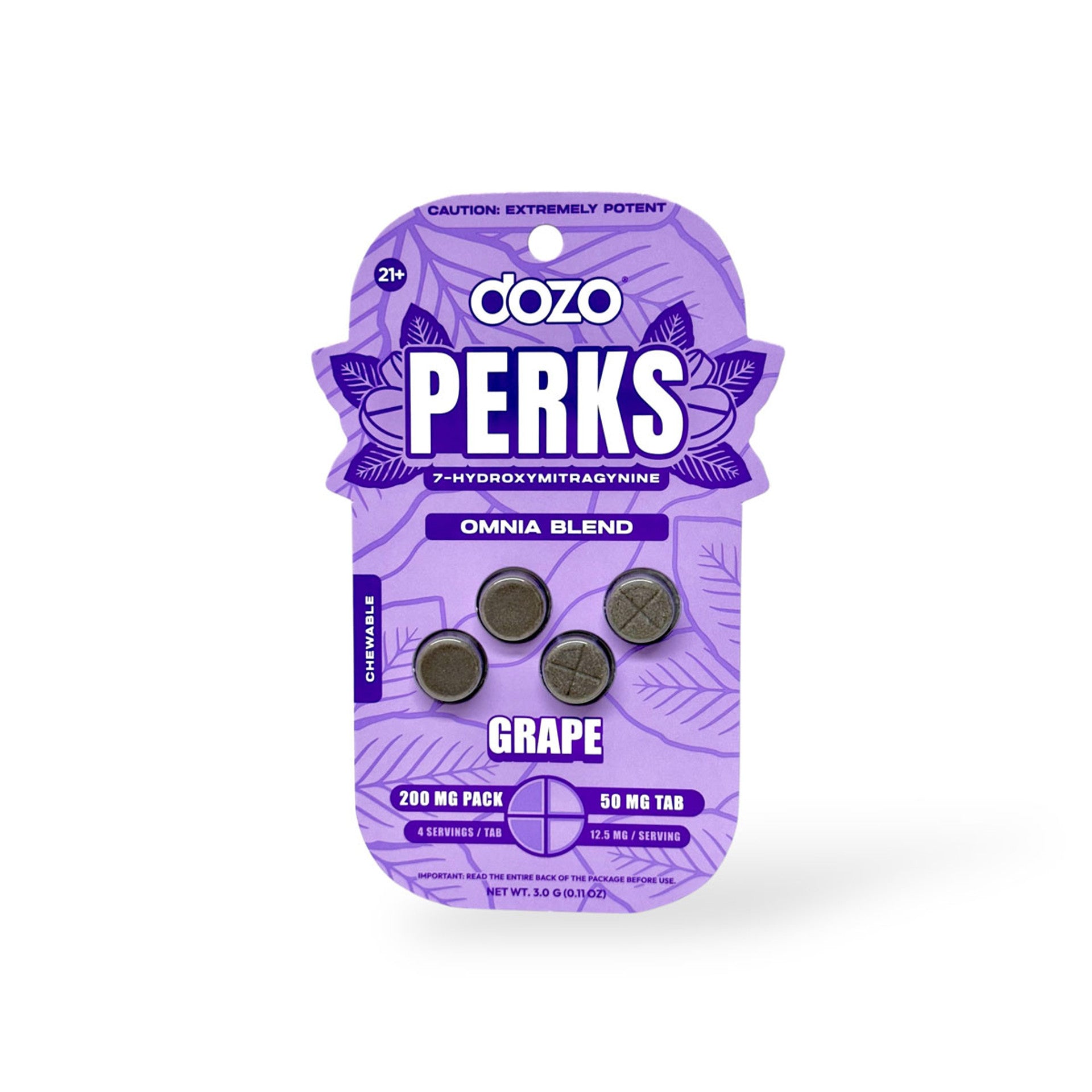 Dozo Perks Maximum Strength 7-OH Omnia Blend Grape 50mg