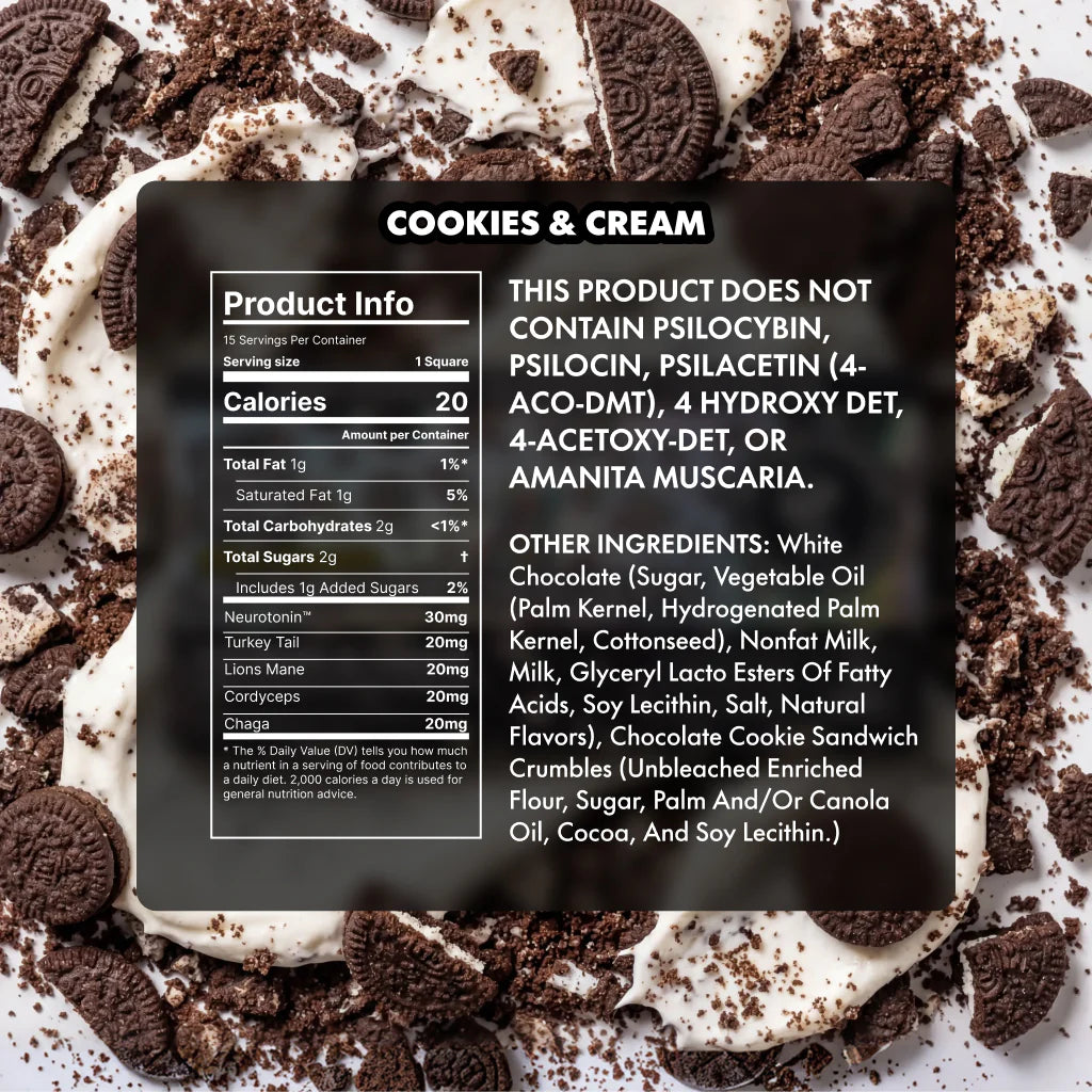 Extra-Strength Mushroom Chocolate Bar With Cookies And Cream