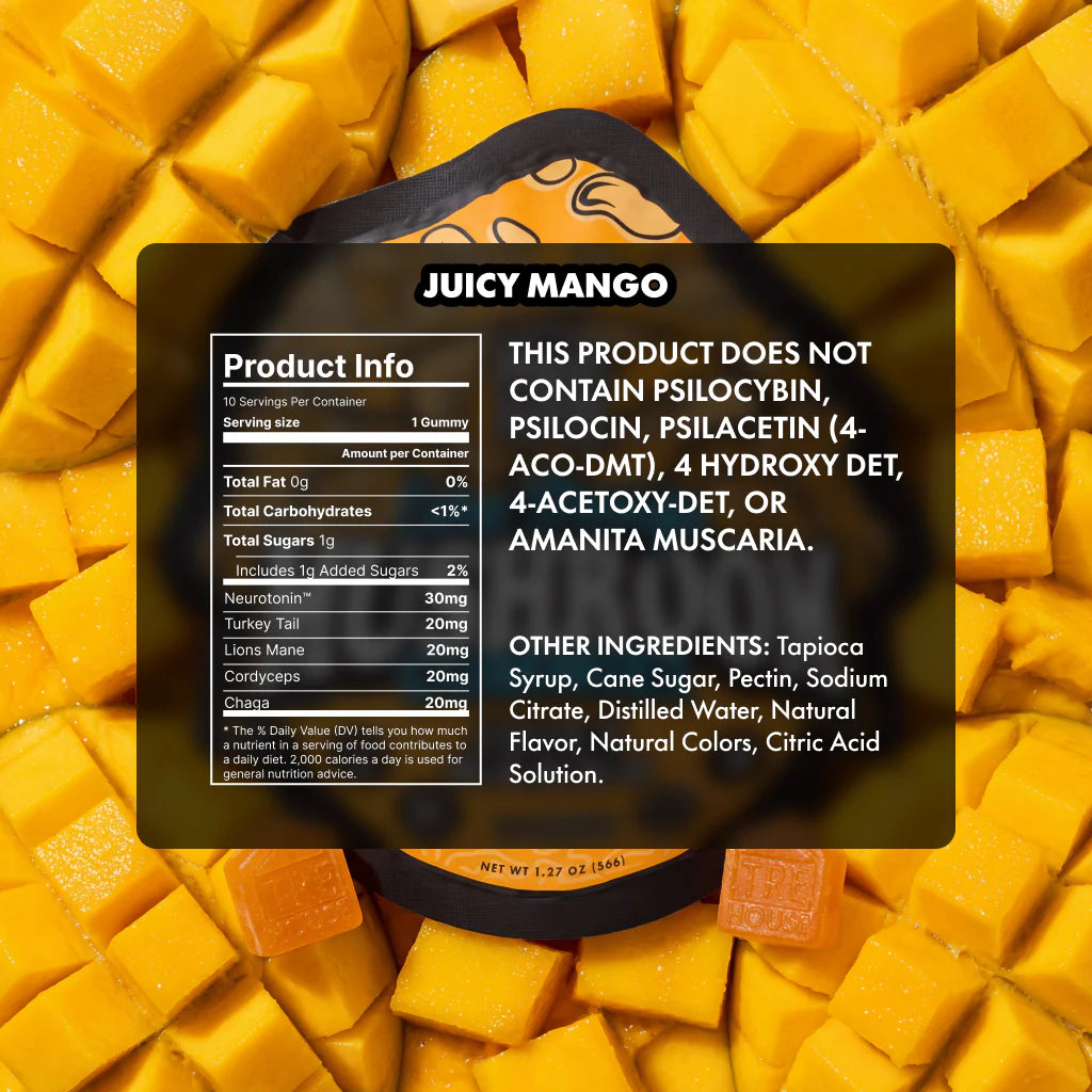 Fresh Juicy Mango Extra-Strength Mushroom Gummies