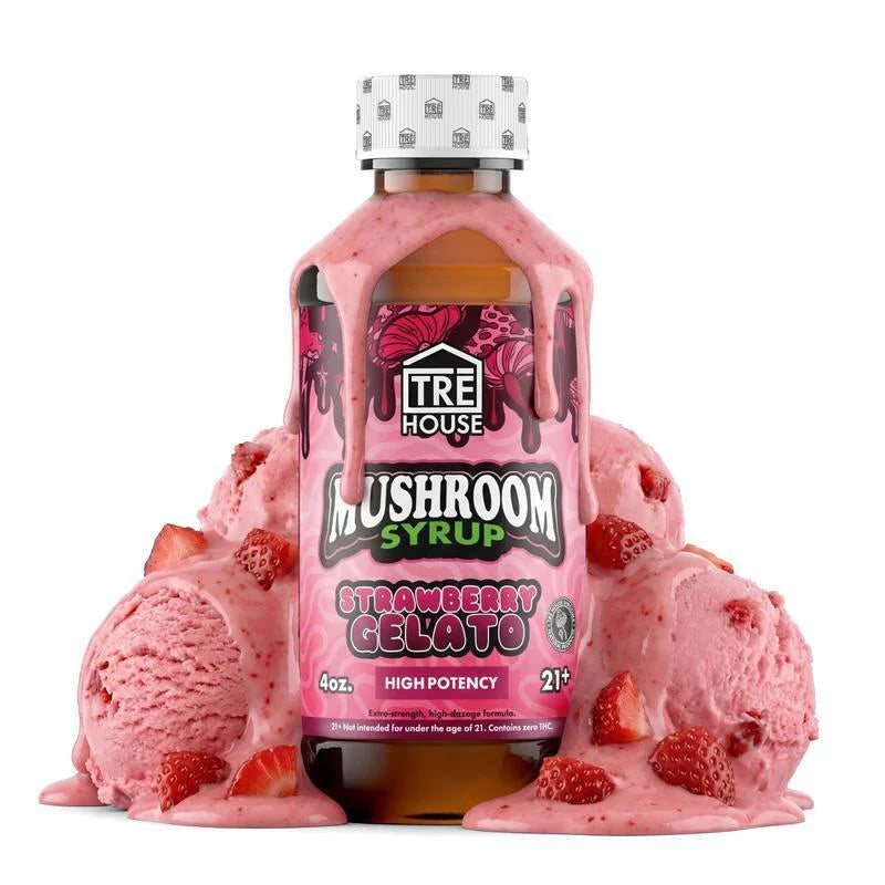 Fresh Strawberry Gelato Mushroom Syrup